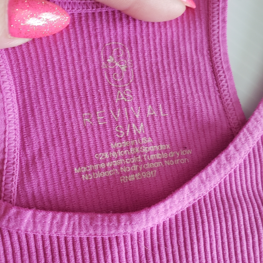 Altar'd State Pink Ribbed Tank Top - Picture 3 of 4